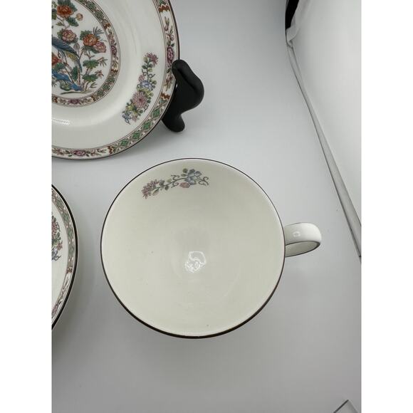 Wedgewood "Kutani Crane" English China Tea Cup/Saucer/Plate Set Mid Century - Picture 6 of 12